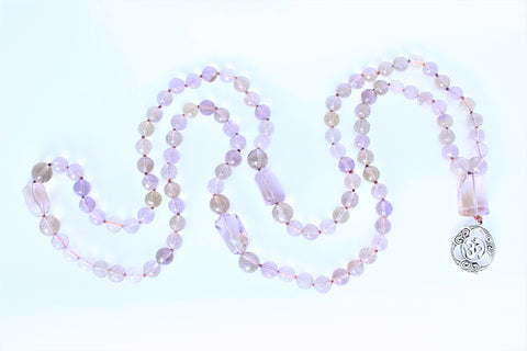 ametrine mala beads necklace
