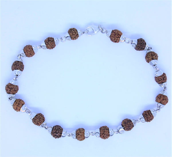 Rudraksha in Silver Bracelet 4mm