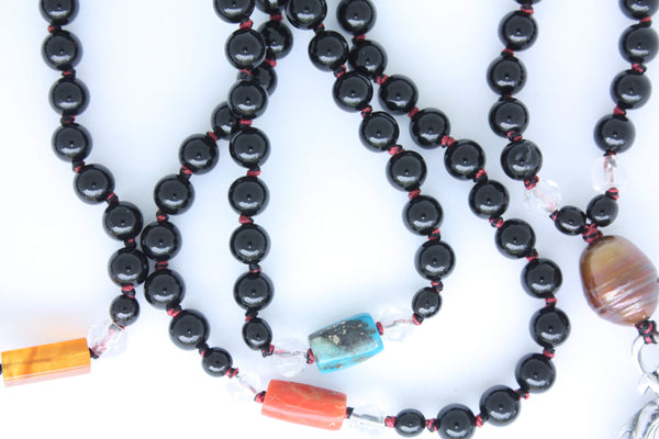 black coral mala beads necklace