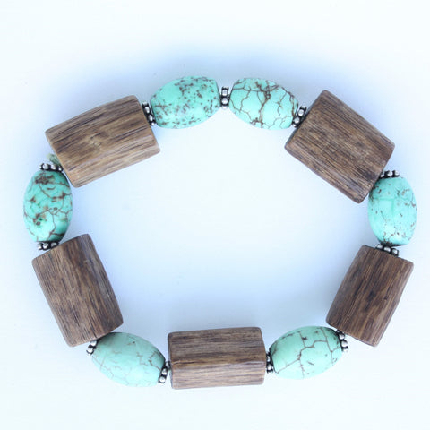 agar wood turquoise bracelet