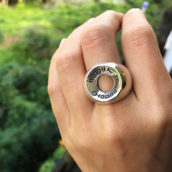 silber buddha ring