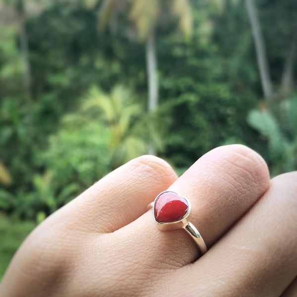 Coral Heart Ring
