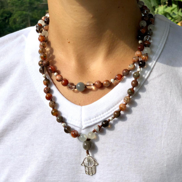 Fire Agate Mala