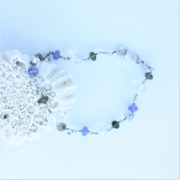 tanzanite moldavite bracelet