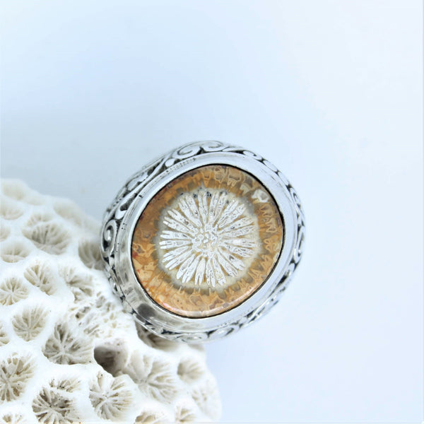 Fossilized Coral Ring