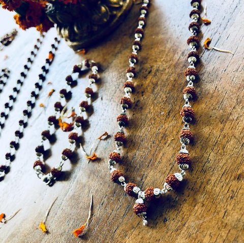 Himalayan rudraksha in silver 4mm