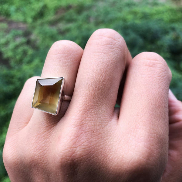 Yellow Quartz Ring