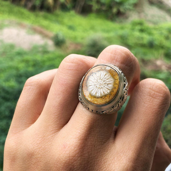 Fossilized Coral Ring