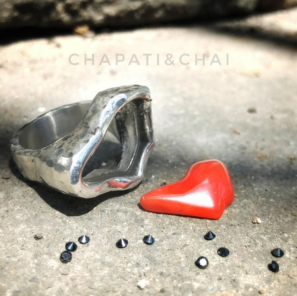 red coral ring